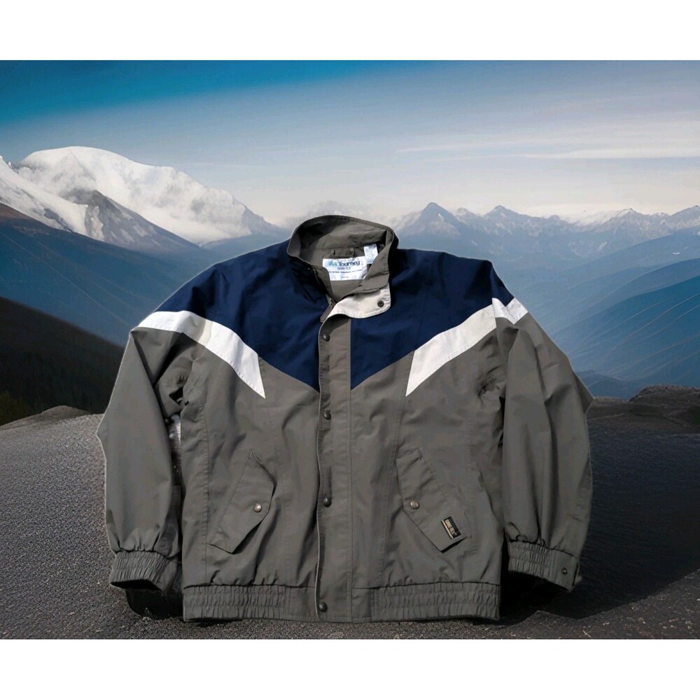 VINTAGE TOURNEY GORE-TEX JACKET MEN'S SIZE LARGE WATERPROOF WINDBREAKER GOLF EUC